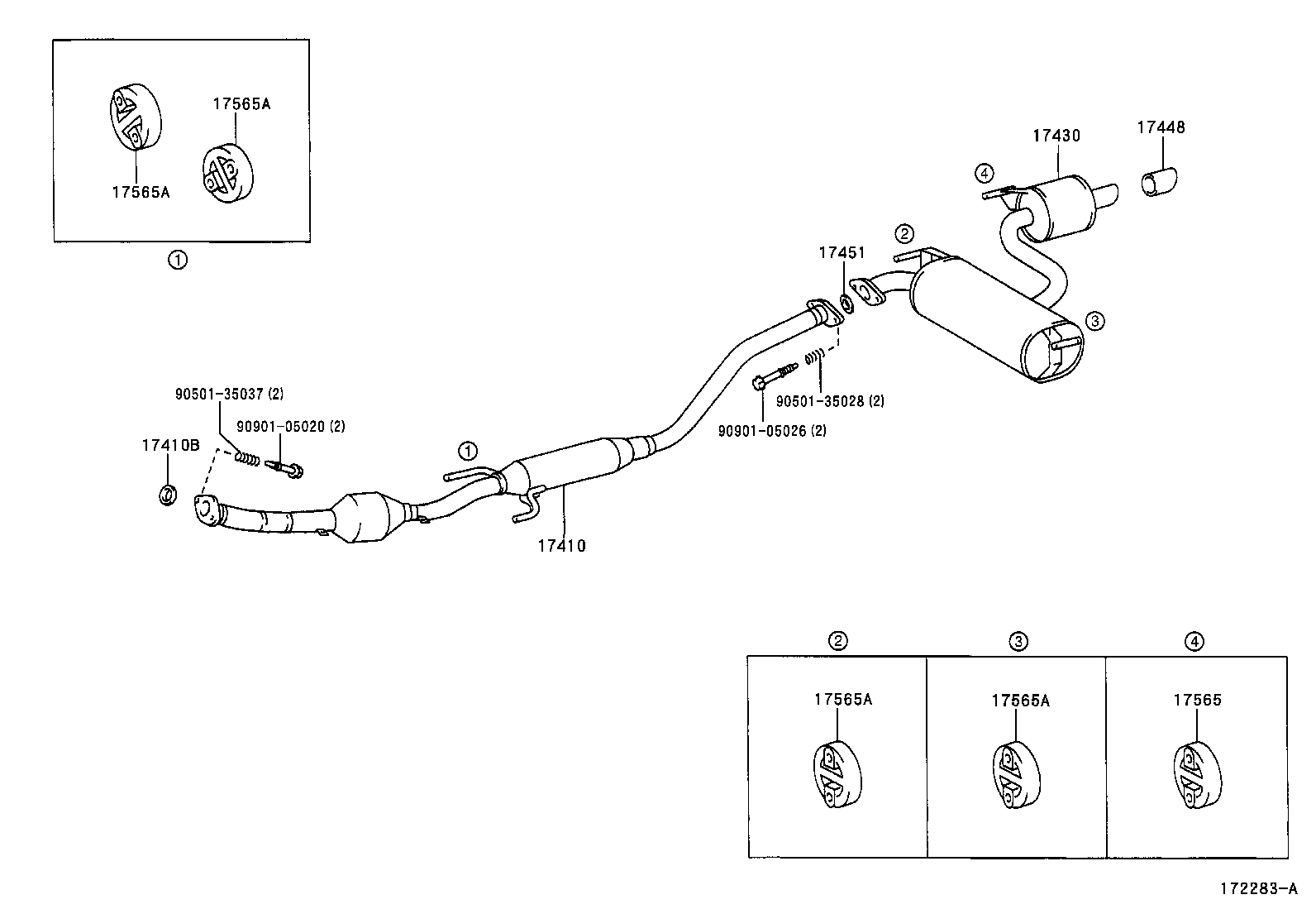 17430-22220 PIPE ASSY, EXHAUST, TAIL product image