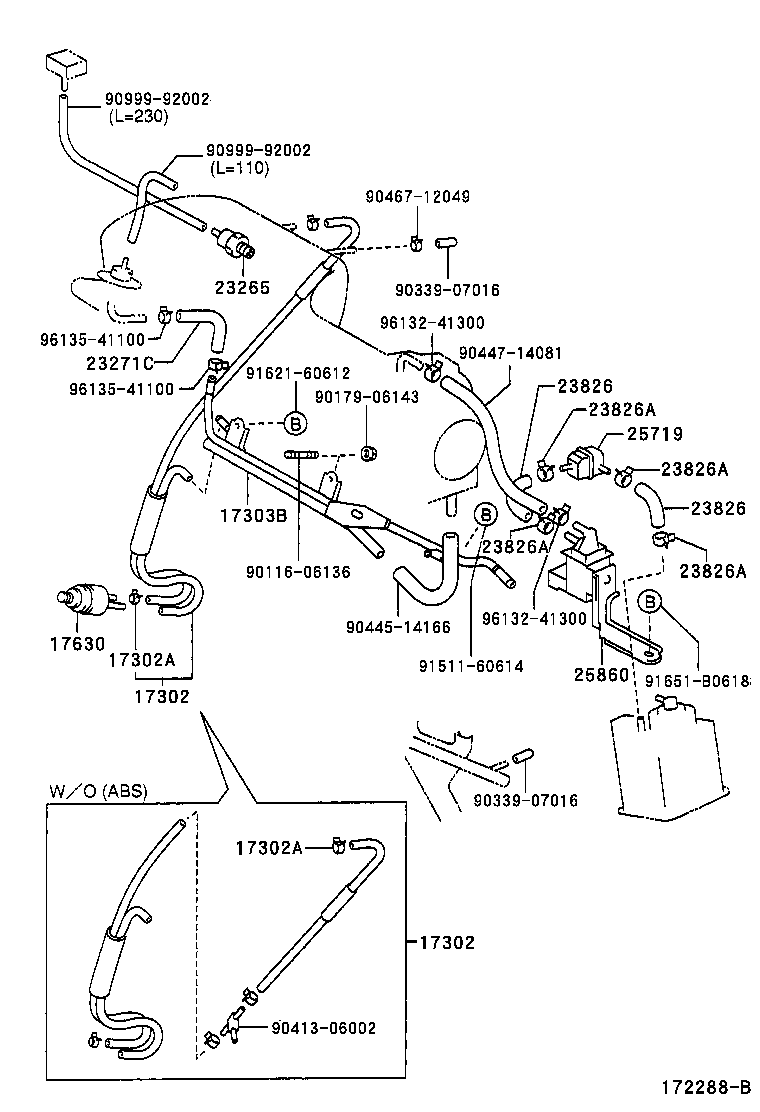 17302-11100 HOSE SUB-ASSY, AIR product image