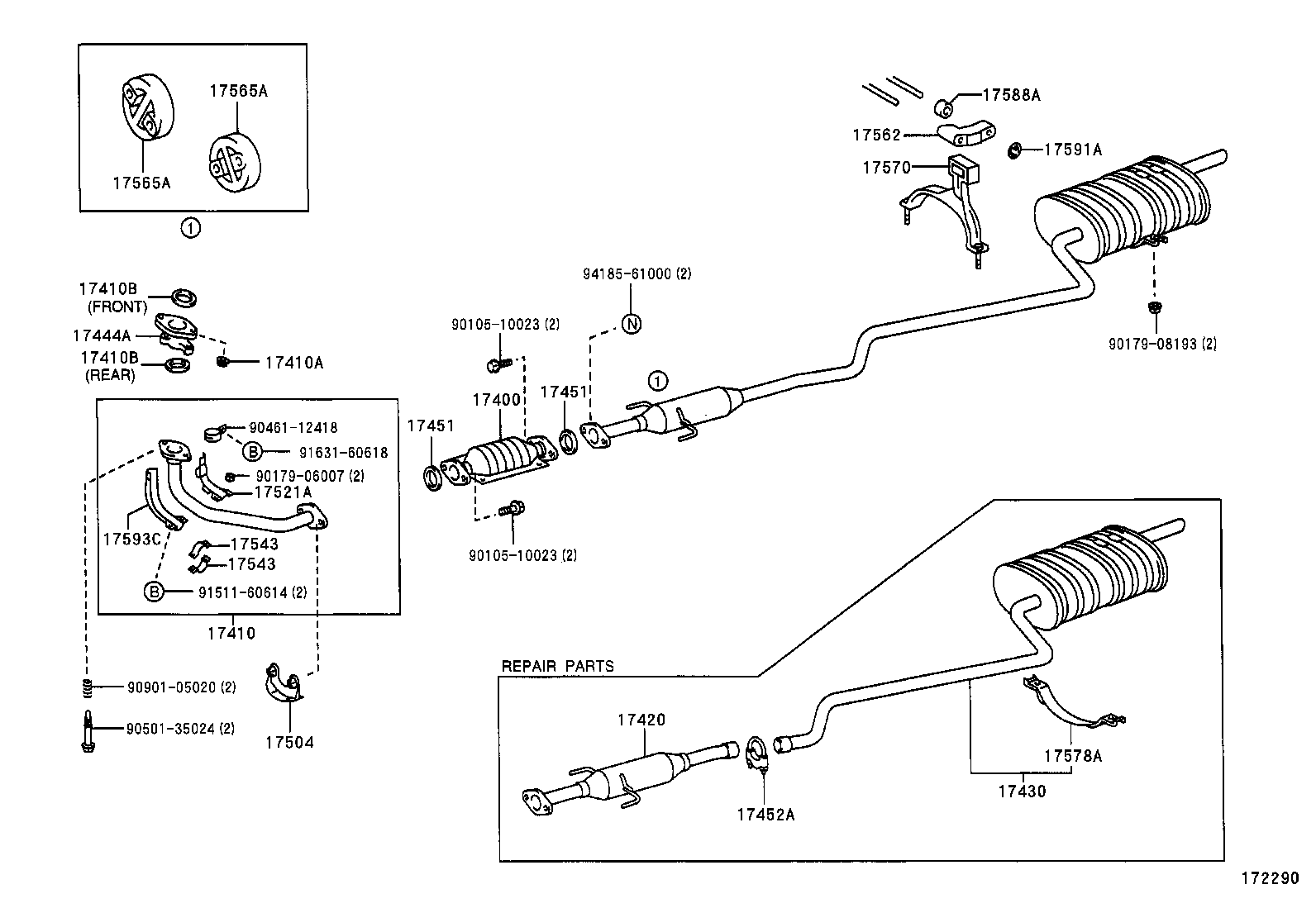 17430-15620 PIPE ASSY, EXHAUST, TAIL product image
