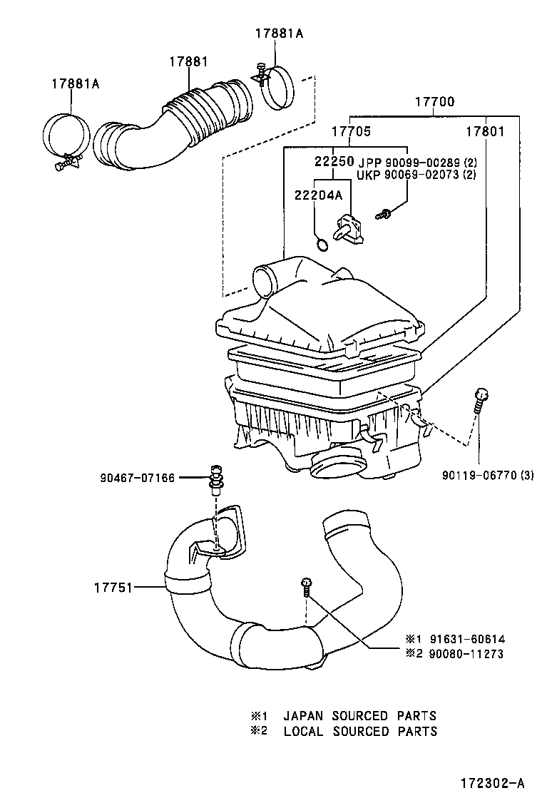 17801-02080 ELEMENT SUB-ASSY, AIR CLEANER FILTER product image