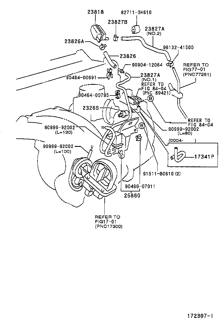 23827-46090 HOSE, FUEL VAPOR FEED, NO.2 product image
