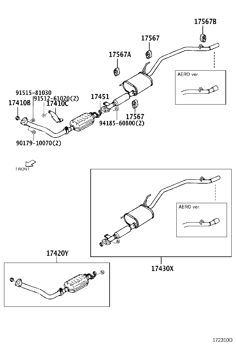 17567-87208 CUSHION, EXHAUST PIPE SUPPORT, NO.3 product image