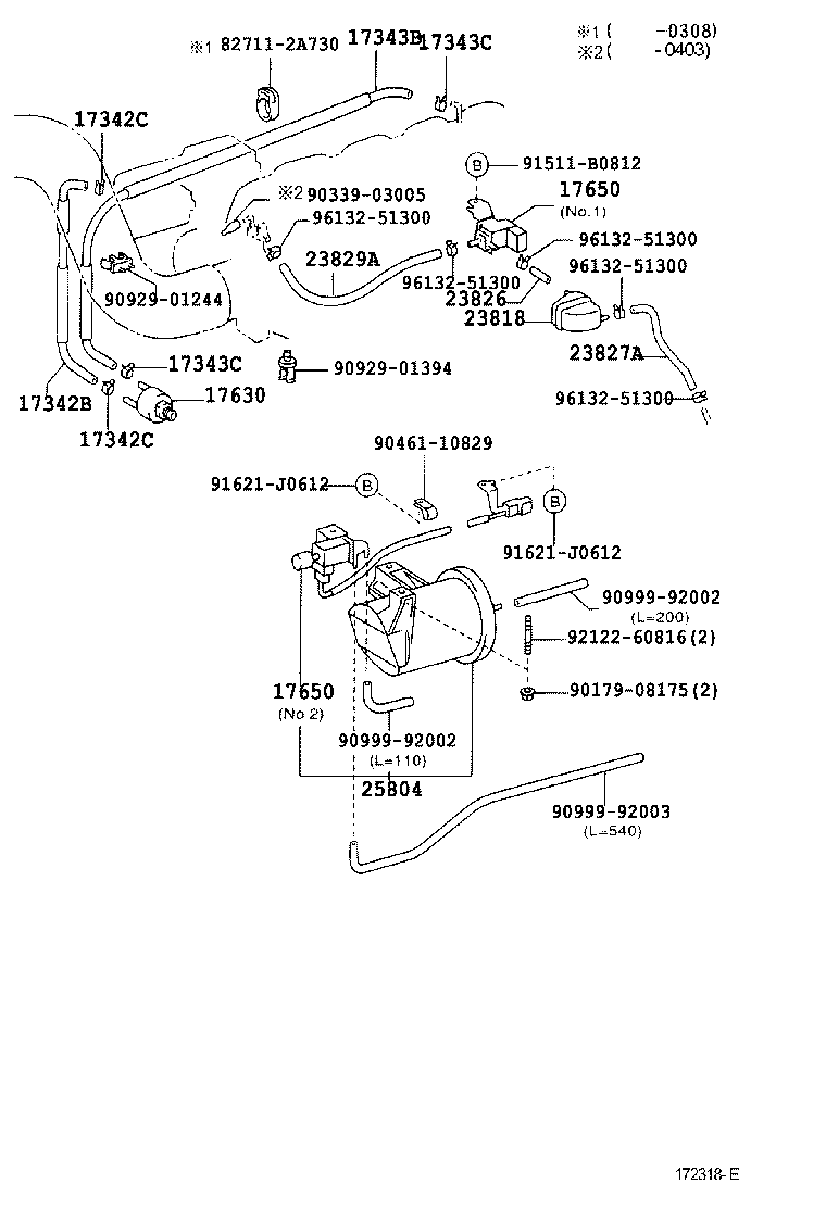 23827-46090 HOSE, FUEL VAPOR FEED, NO.2 product image