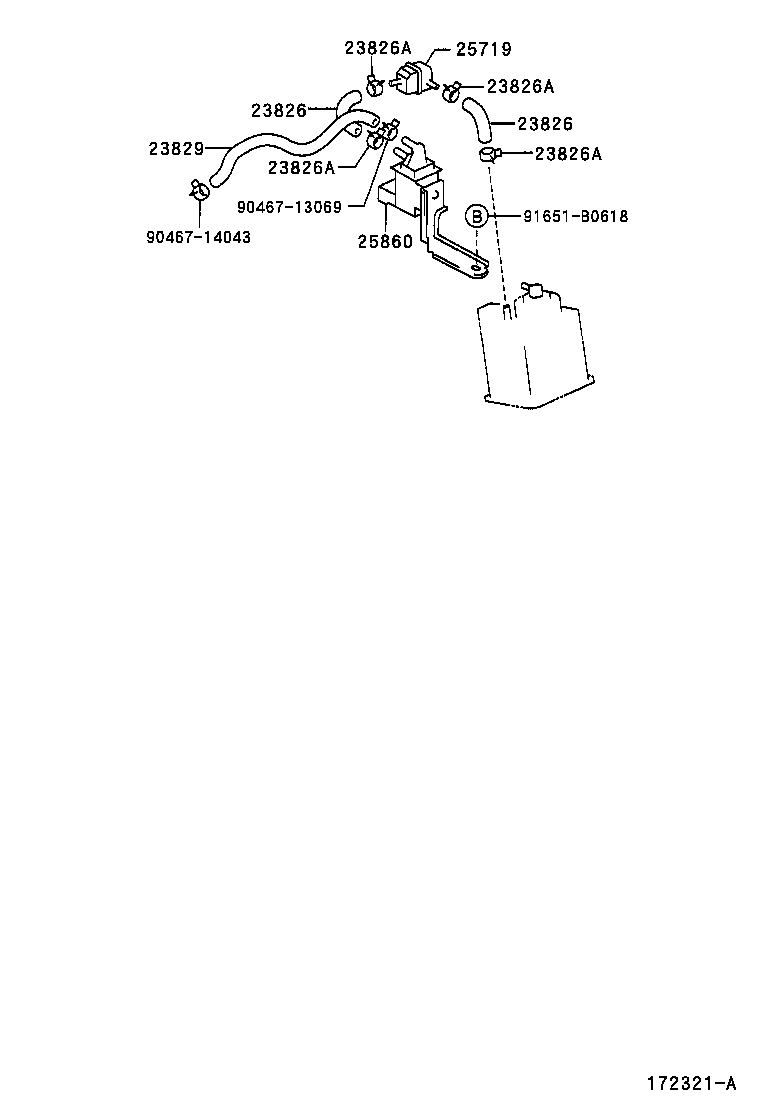 25861-15020 BRACKET, VACUUM SWITCHING VALVE product image