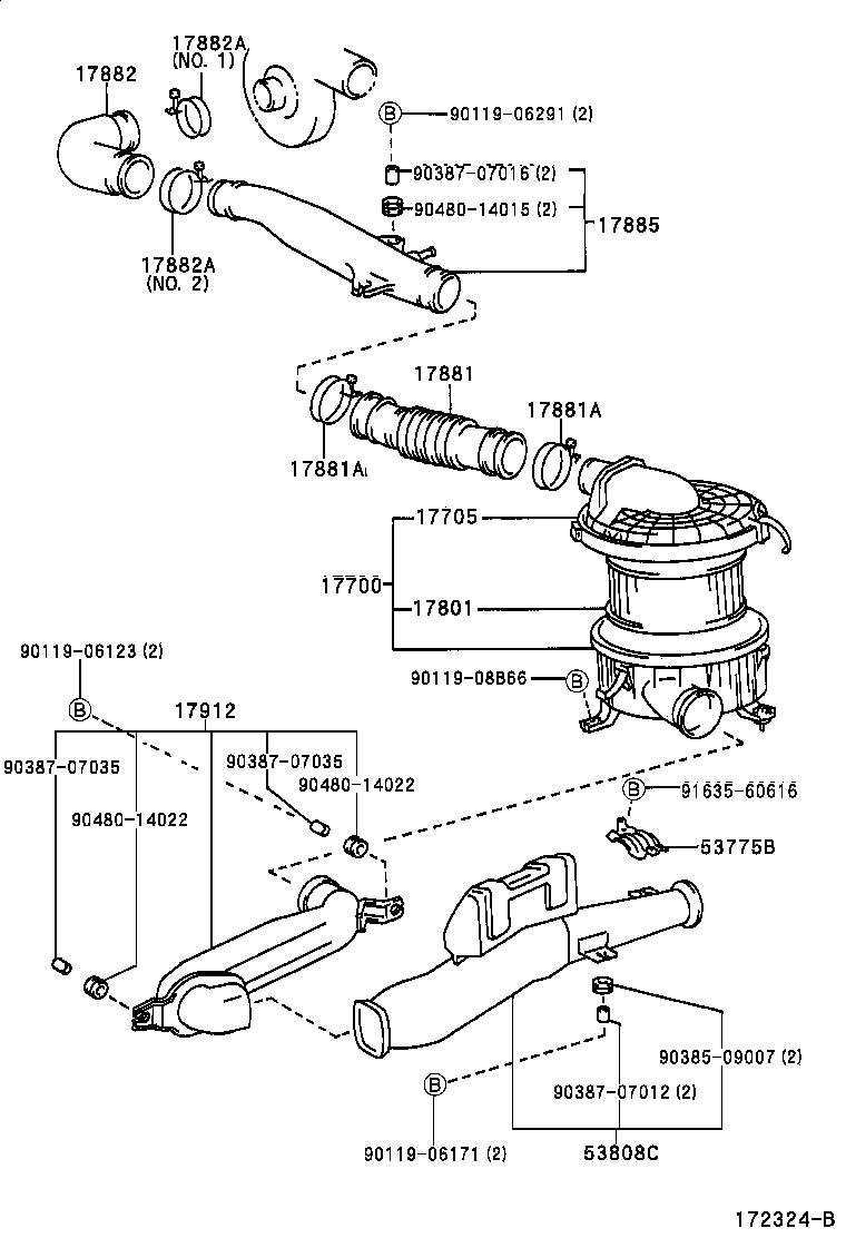 17138-54010 STAY, INTAKE PIPE OR HOSE product image