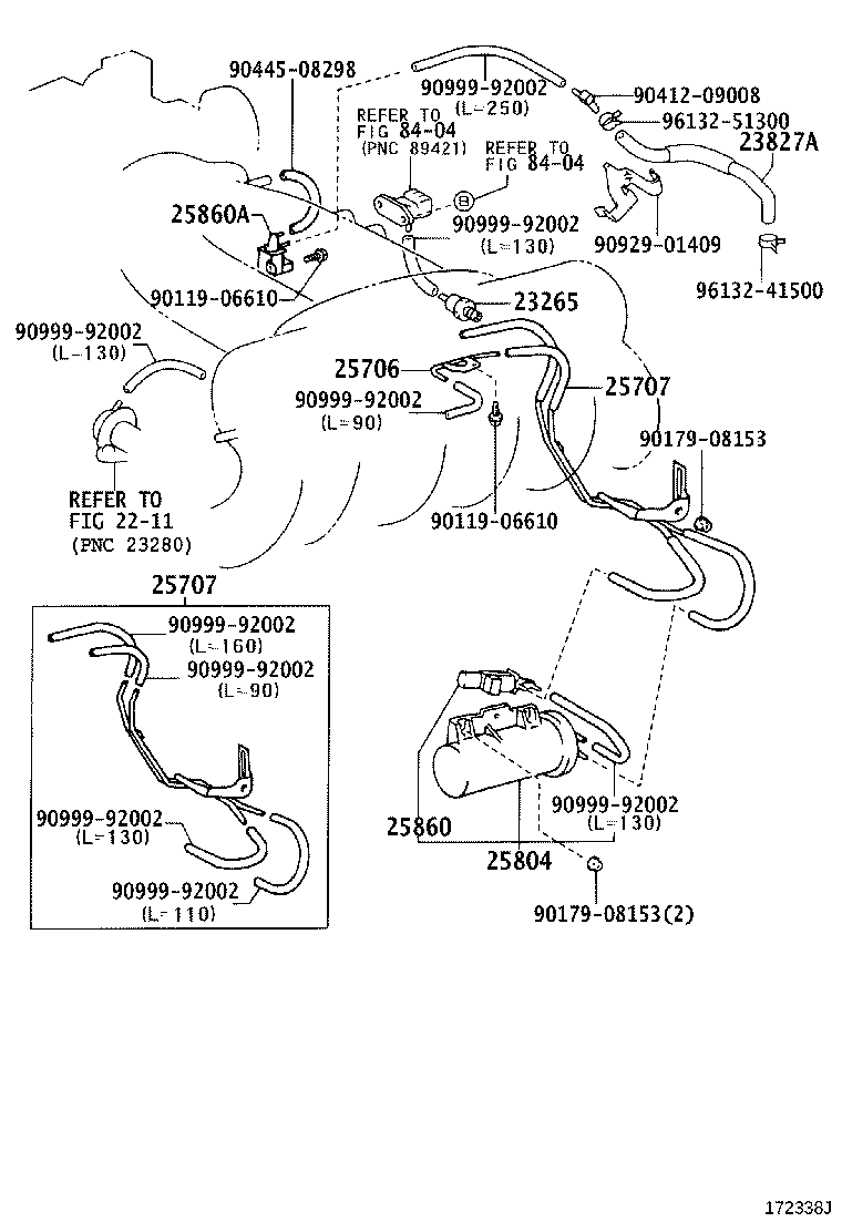 23827-46090 HOSE, FUEL VAPOR FEED, NO.2 product image