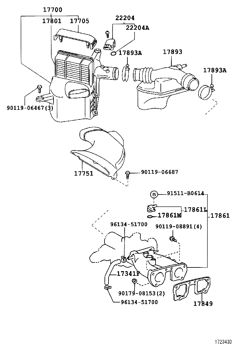 17705-46140 CAP SUB-ASSY, AIR CLEANER product image