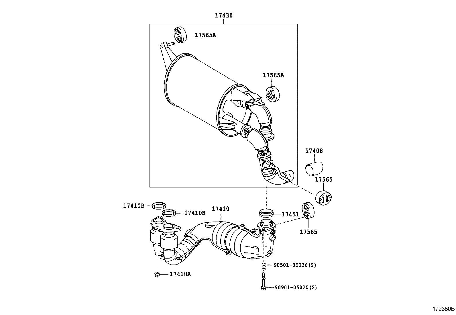 17430-22140 PIPE ASSY, EXHAUST, TAIL product image