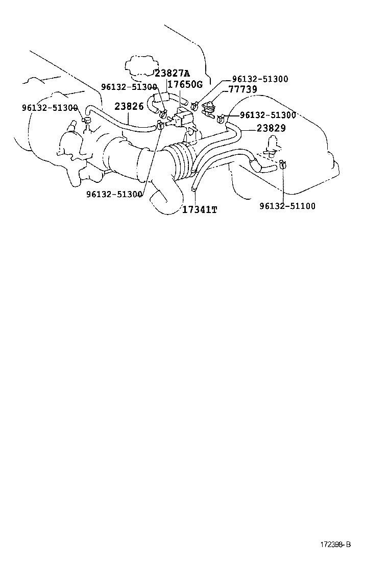 Toyota 17341-22050 HOSE, AIR, NO.1