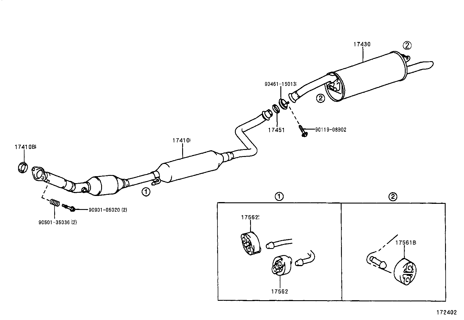 17430-21070 PIPE ASSY, EXHAUST, TAIL product image