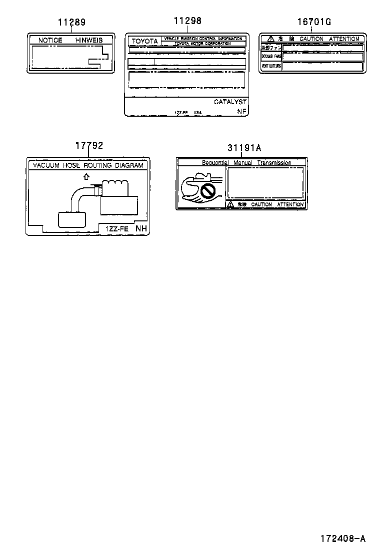 Toyota 11298-22100 PLATE, EMISSION CONTROL INFORMATION