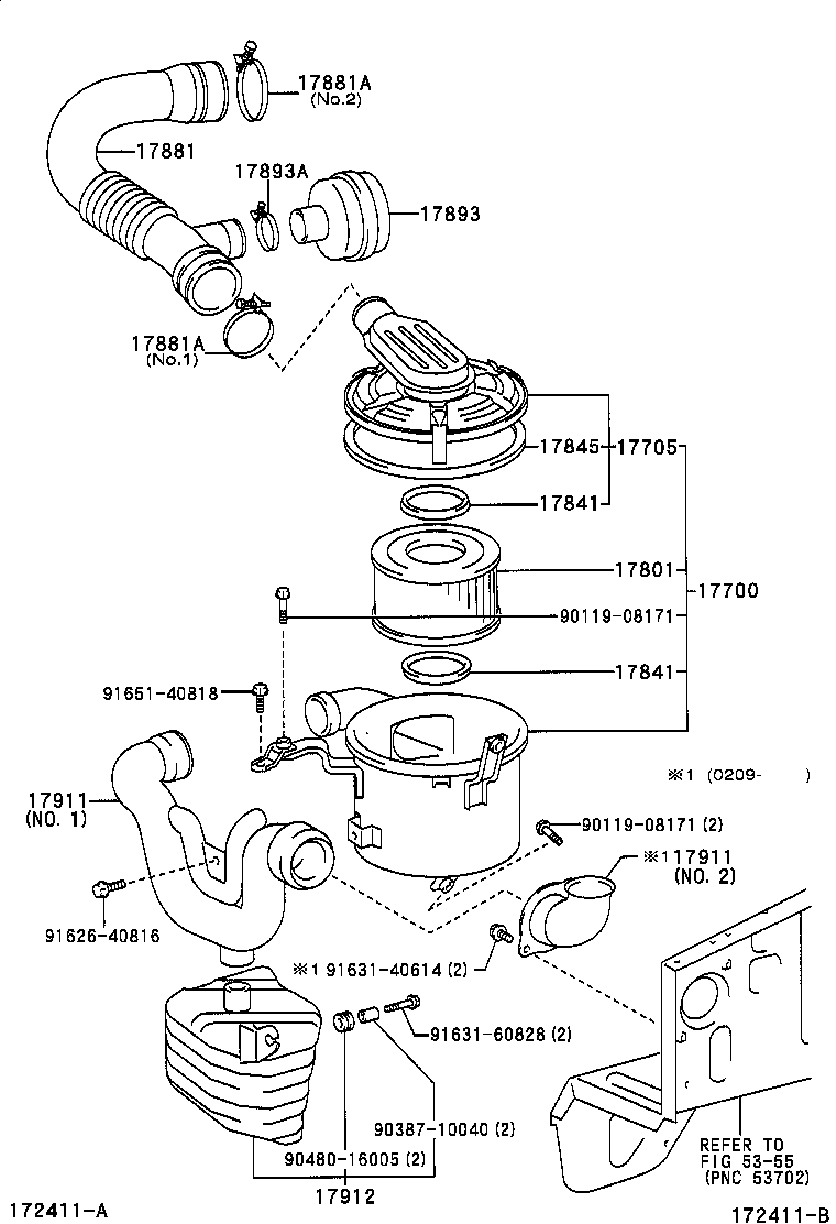 52810-0B060 DUCT, COOL AIR INTAKE, NO.1 product image