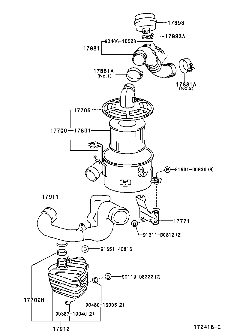 17801-06010 ELEMENT SUB-ASSY, AIR CLEANER FILTER product image