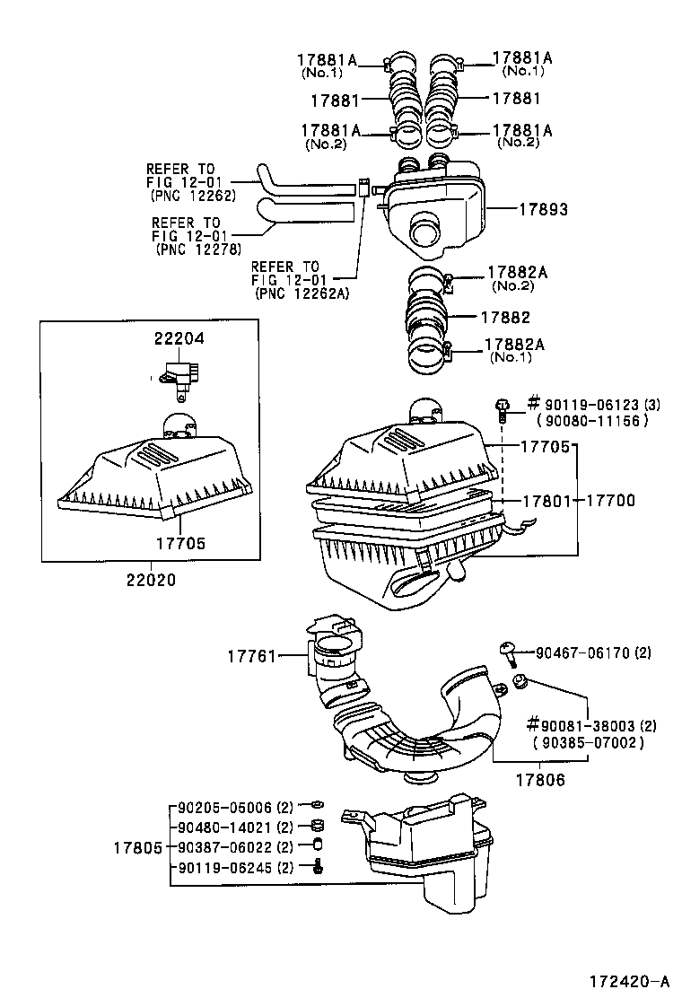 22204-07010 METER SUB-ASSY, INTAKE AIR FLOW product image