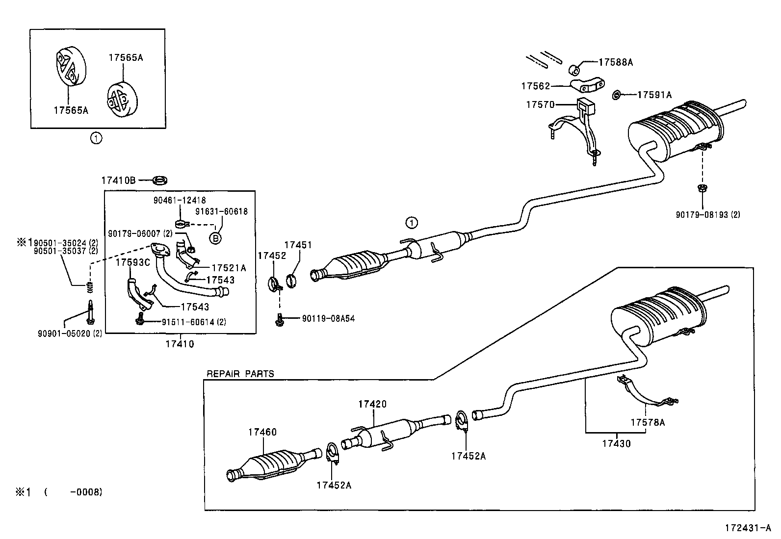 17430-02230 PIPE ASSY, EXHAUST, TAIL product image