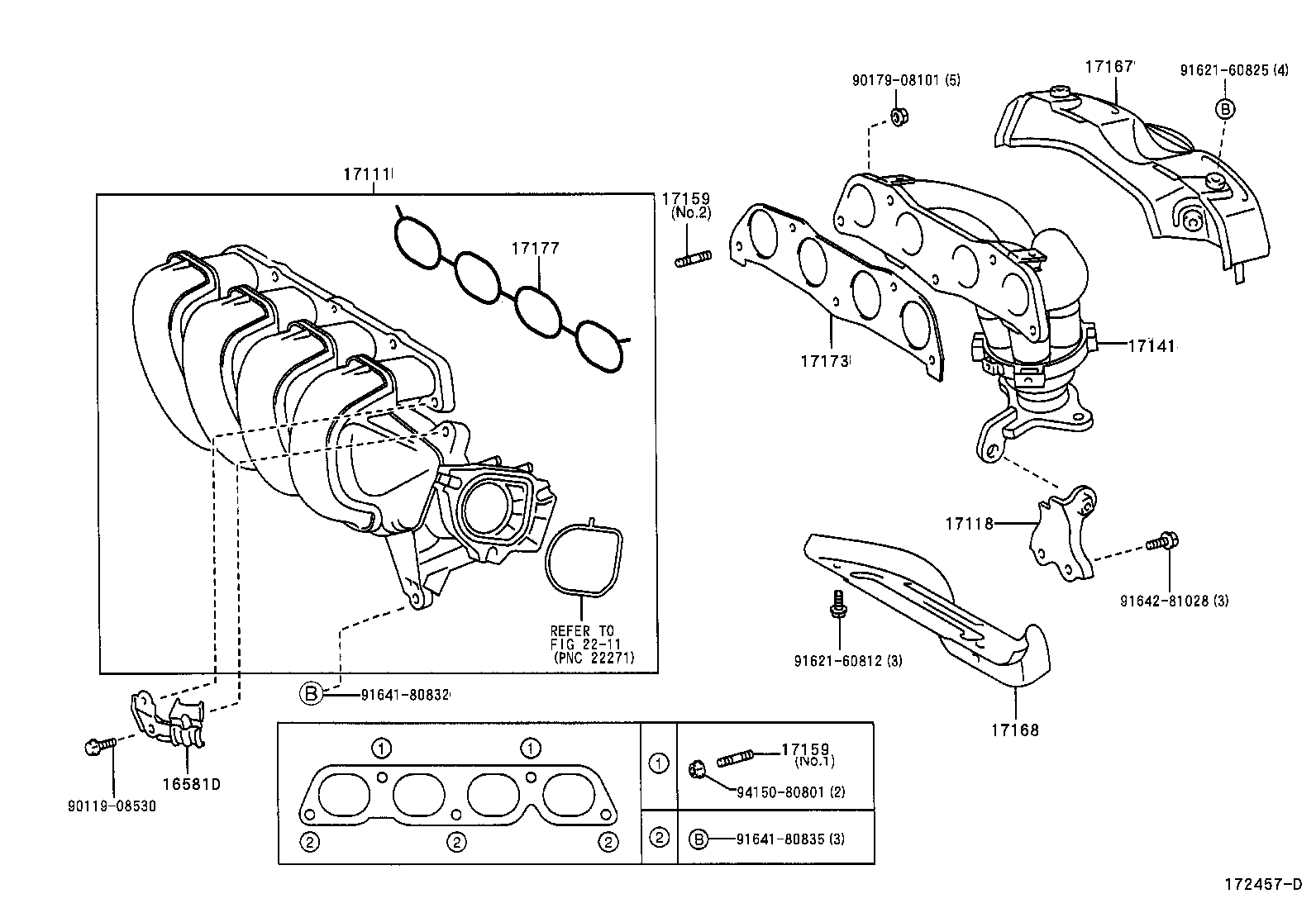 17141-15150 MANIFOLD, EXHAUST product image