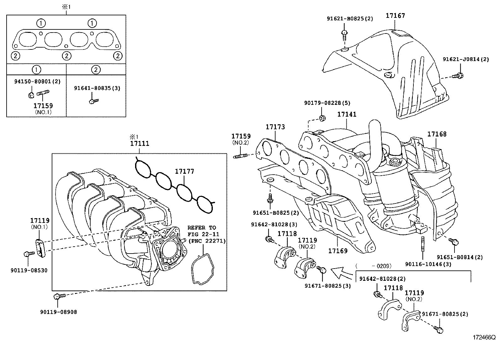 Toyota 17118-22080 STAY, MANIFOLD