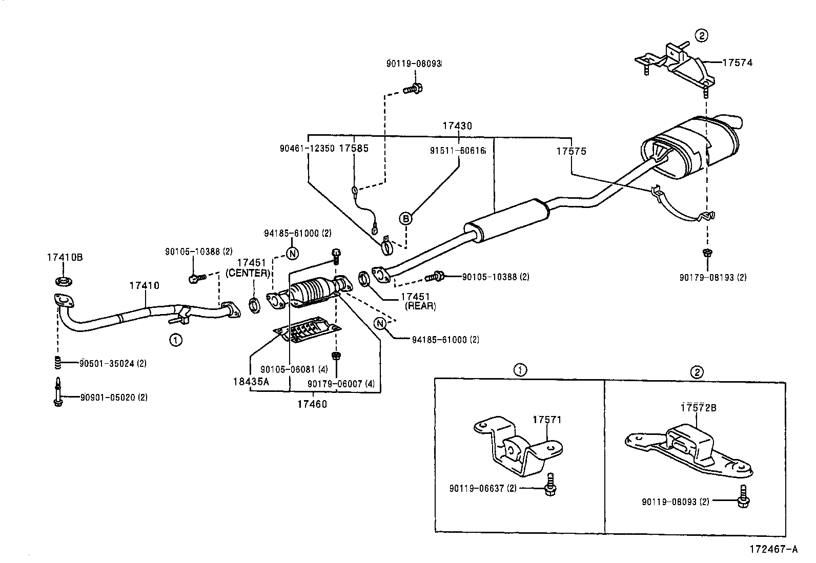 17410-64800 PIPE ASSY, EXHAUST, FRONT product image