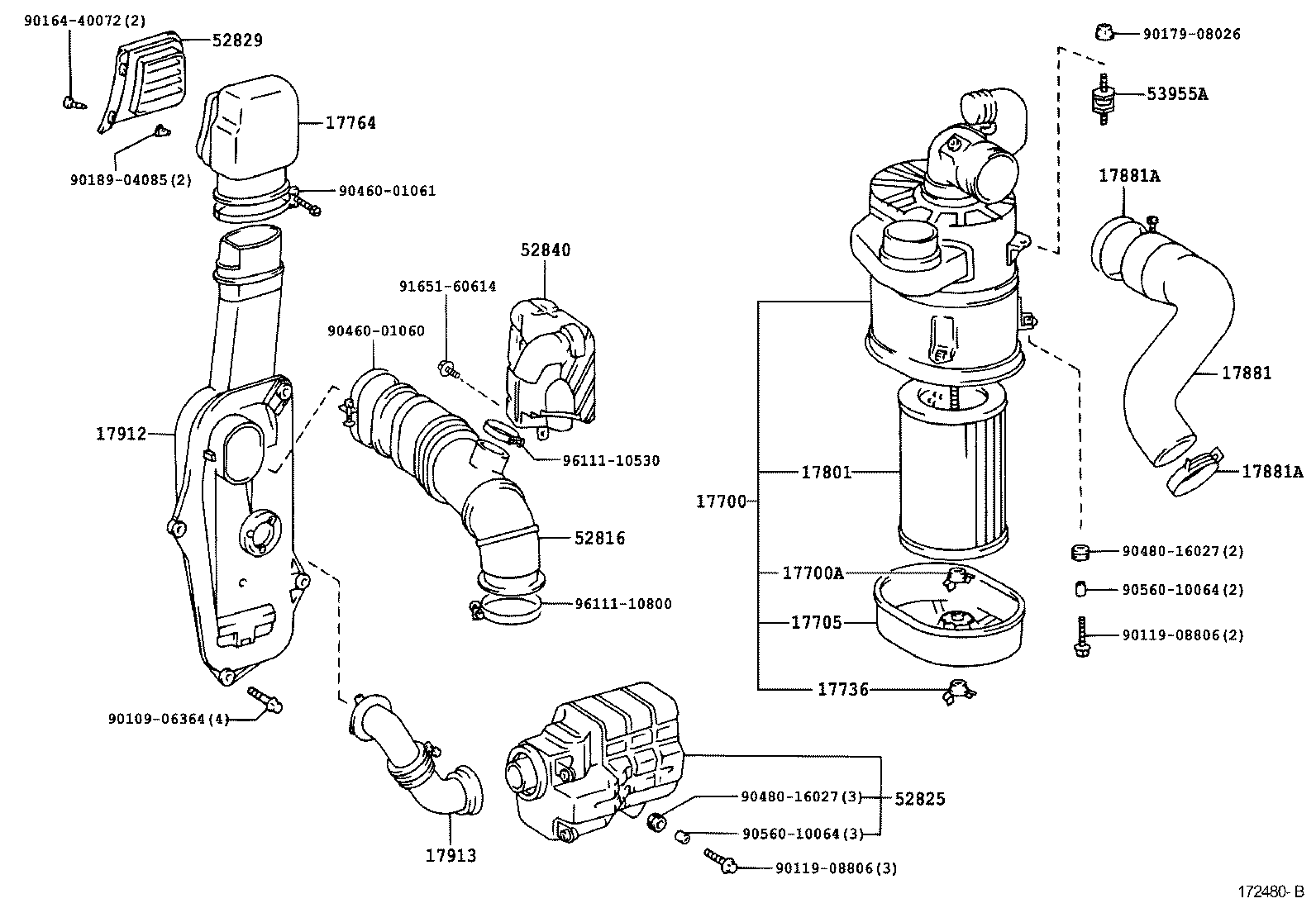 17705-67010 CAP SUB-ASSY, AIR CLEANER product image