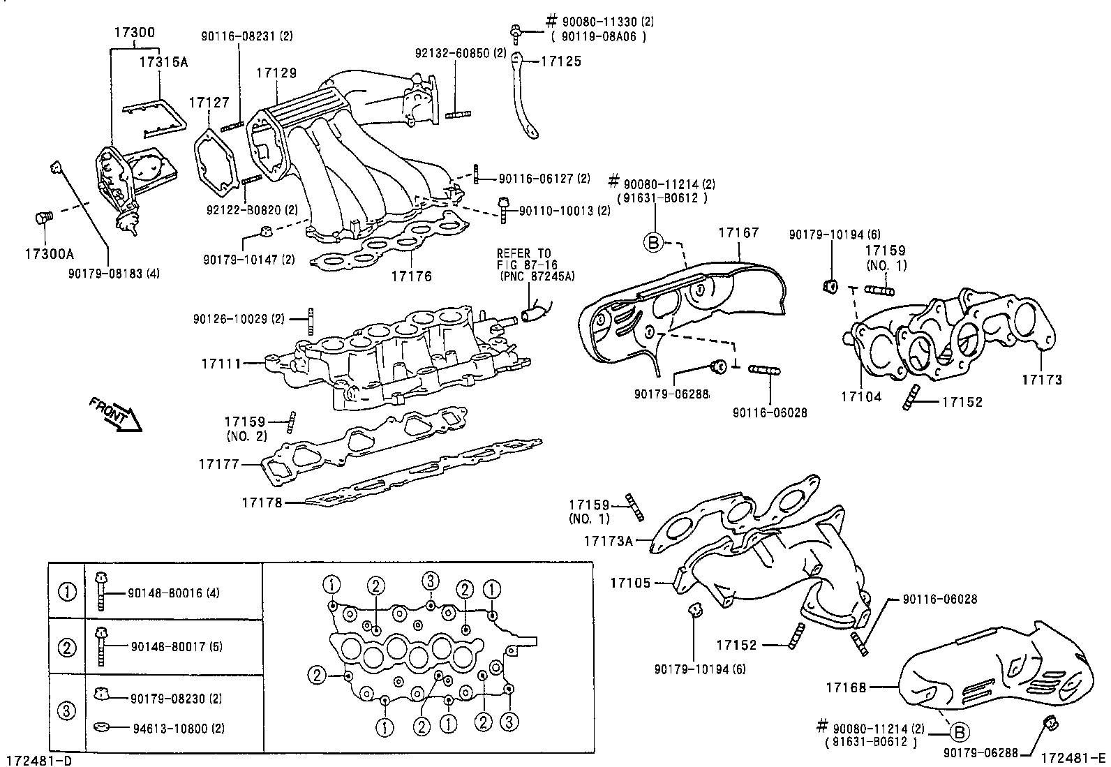 17141-20020 MANIFOLD SUB-ASSY, EXHAUST, RH product image