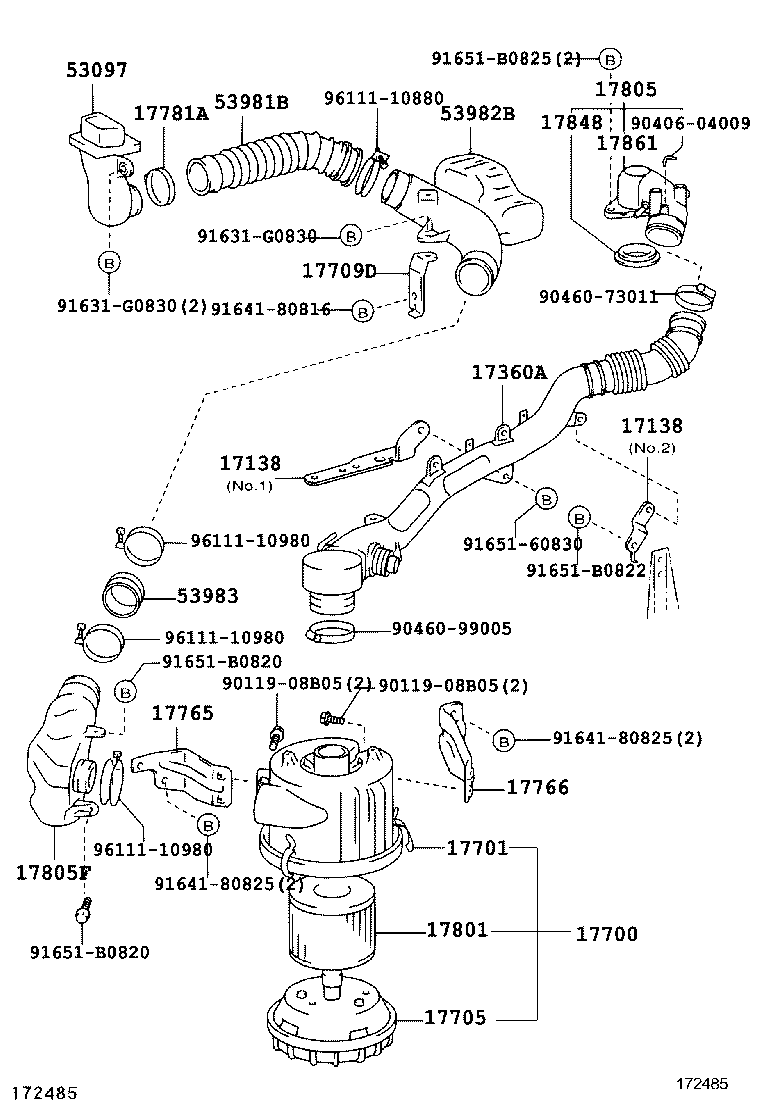 17030-78010 HOSE, AIR, NO.1 product image