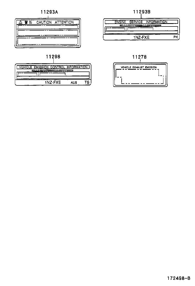 11293-21060 LABEL, TUNE-UP SPECIFICATION INFORMATION product image