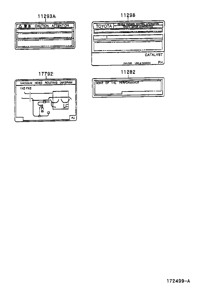 Toyota 11298-21030 PLATE, EMISSION CONTROL INFORMATION