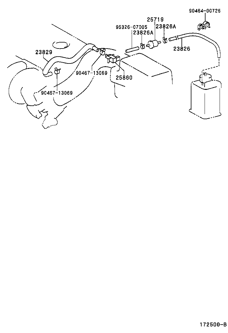 23820-22010 HOSE ASSY, FUEL VAPOR FEED product image