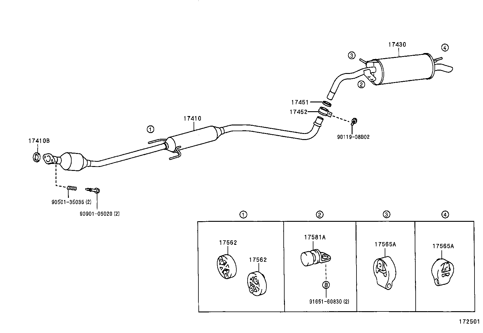 17430-21010 PIPE ASSY, EXHAUST, TAIL product image