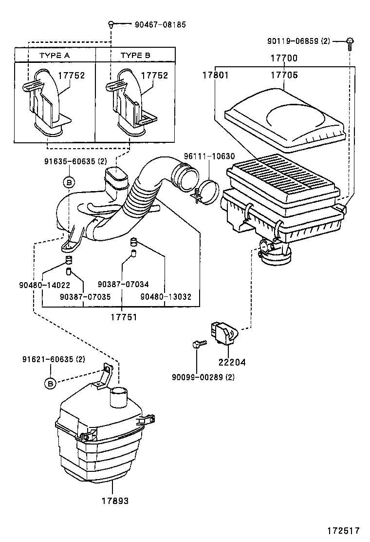 17700-21040 CLEANER ASSY, AIR product image
