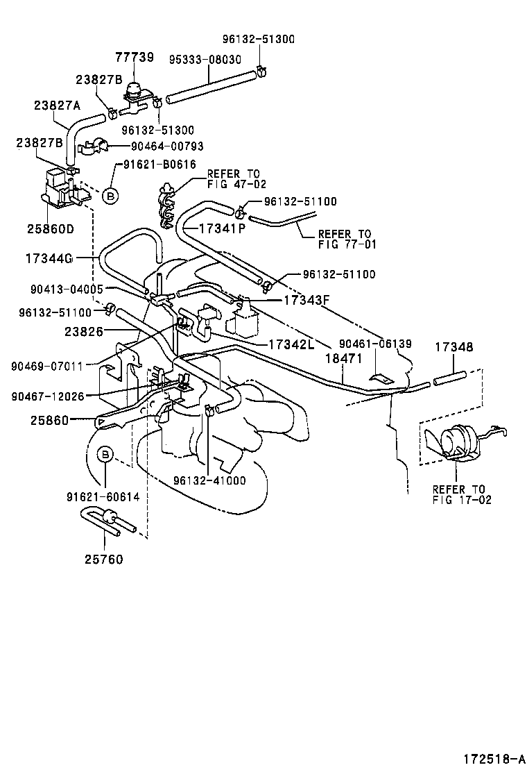 Toyota 17344-21010 HOSE, AIR, NO.4