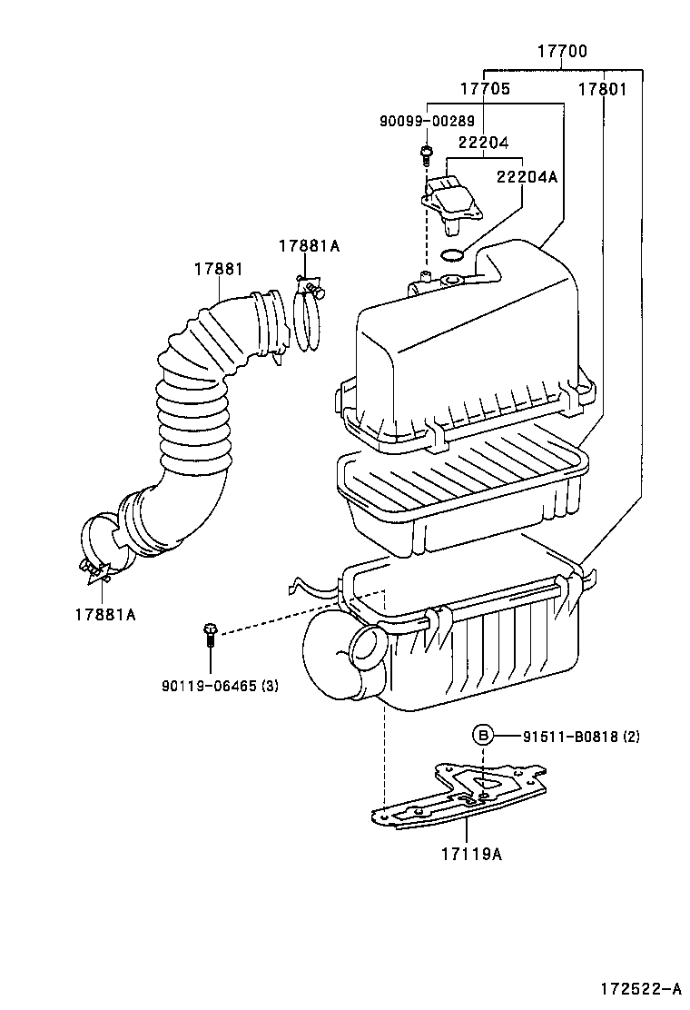 17341-27040 HOSE, AIR, NO.1(FOR INTERCOOLER) product image