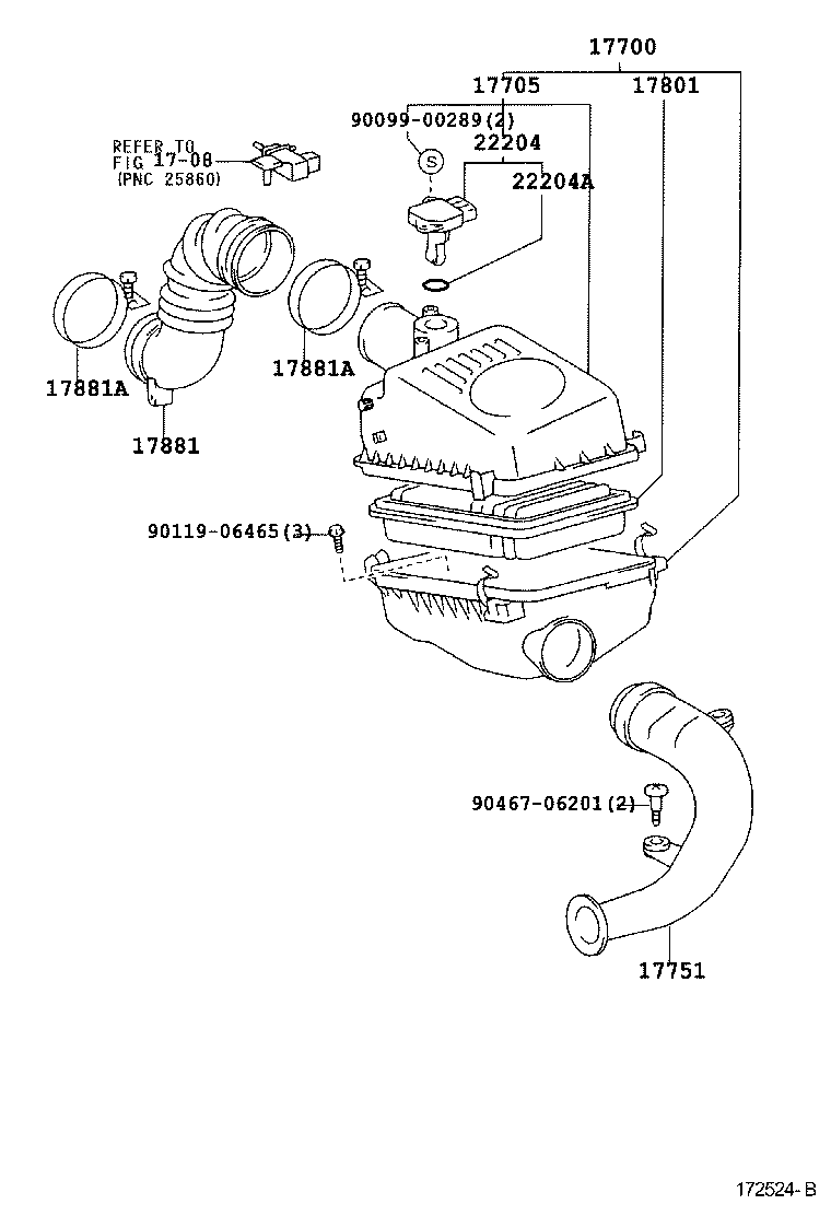 17751-22080 INLET, AIR CLEANER, NO.1 product image