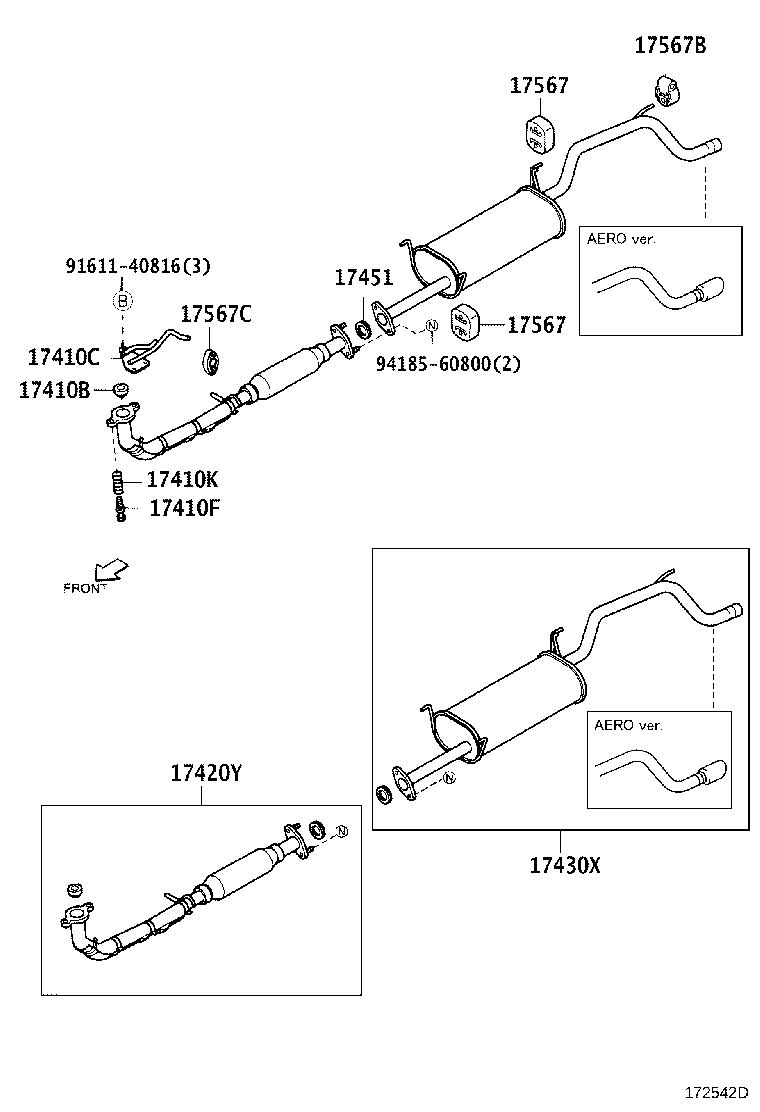 17567-87208 CUSHION, EXHAUST PIPE SUPPORT, NO.3 product image