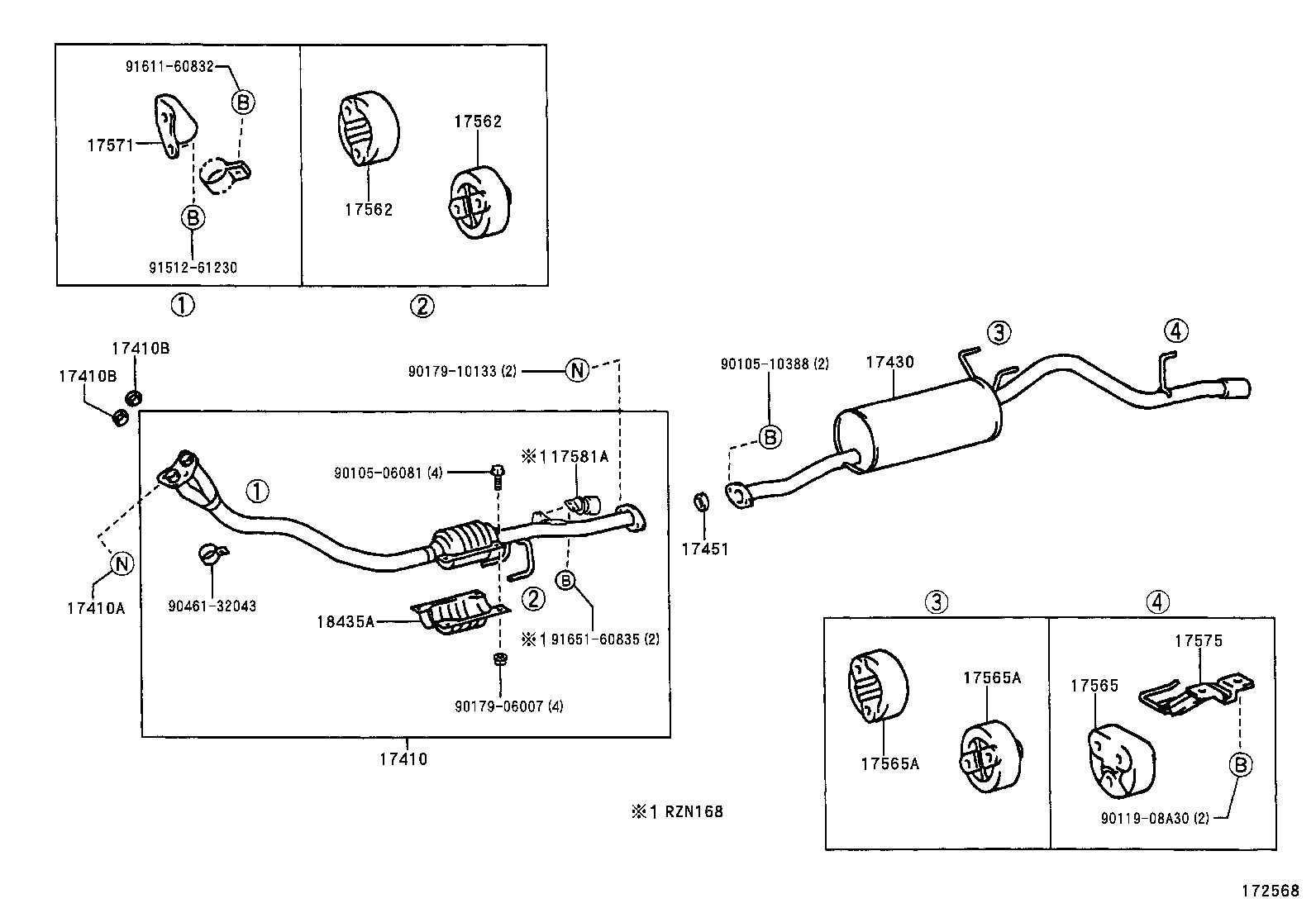 17405-30010 PIPE ASSY, EXHAUST, TAIL product image