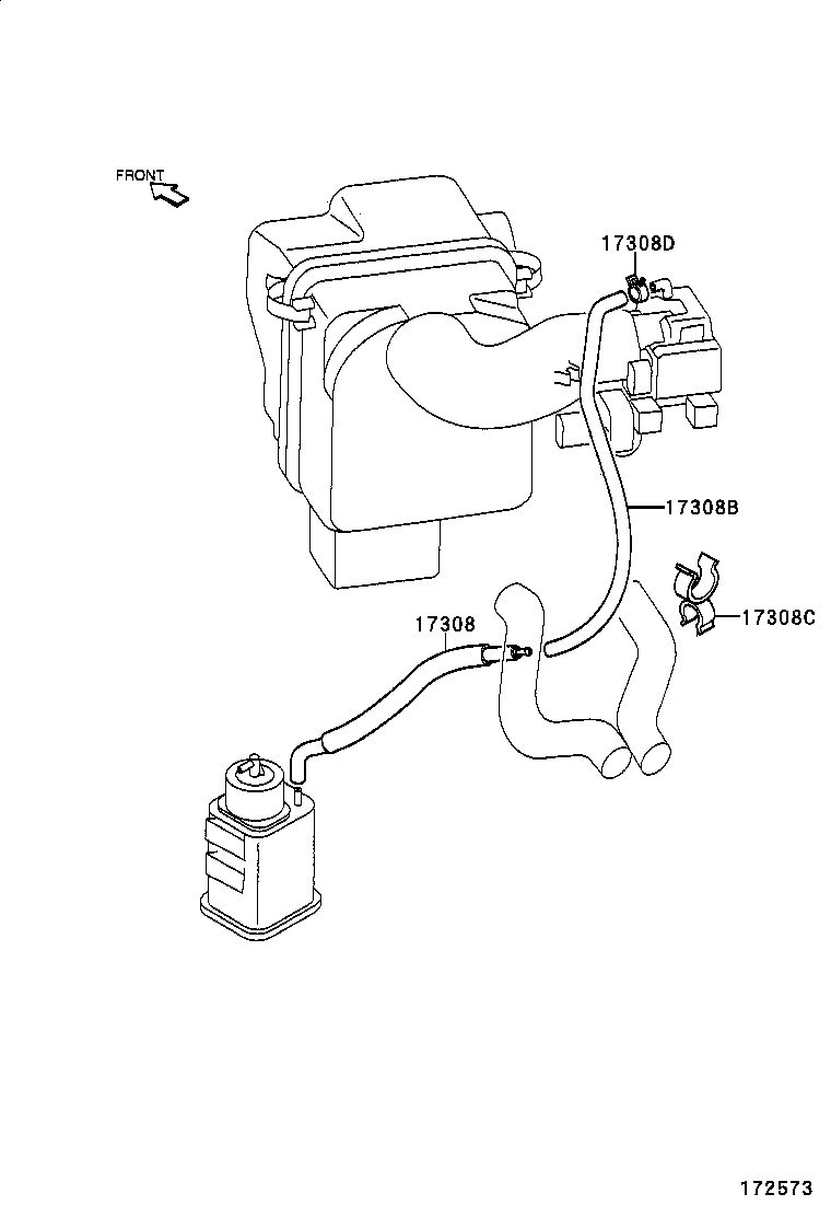 17308-97207 HOSE SUB-ASSY, VACUUM(FOR IDLE-UP) product image