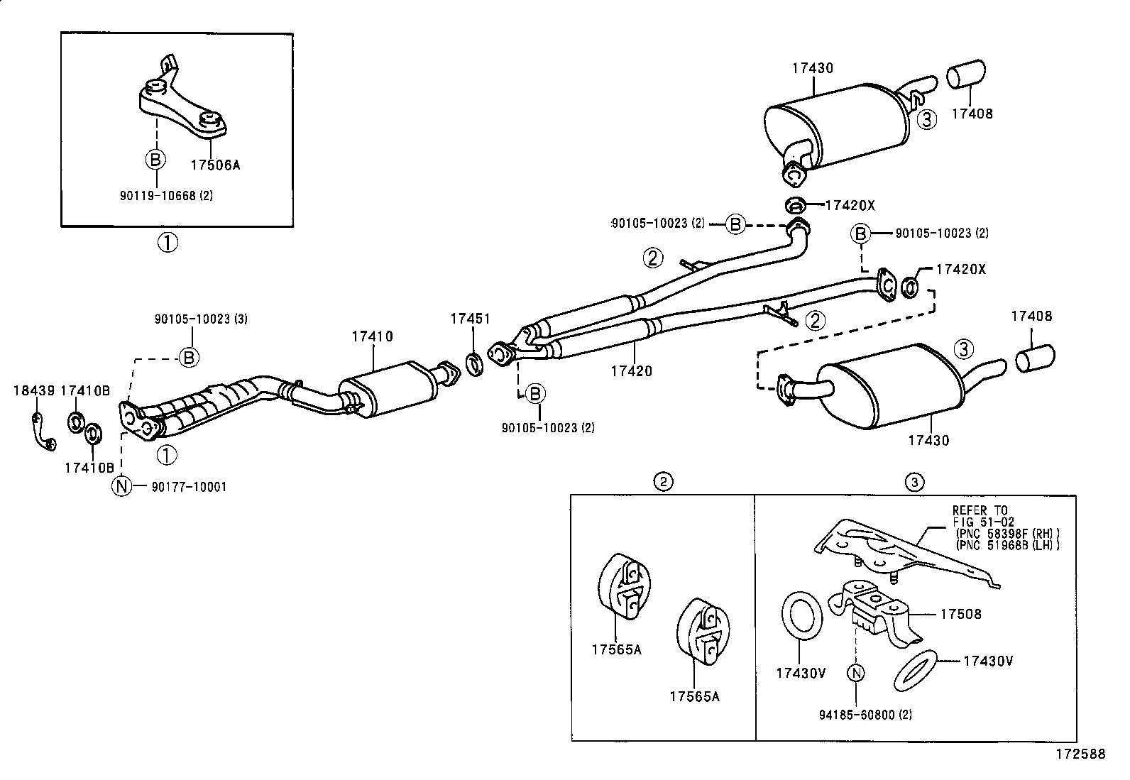 17410-46450 PIPE ASSY, EXHAUST, FRONT product image