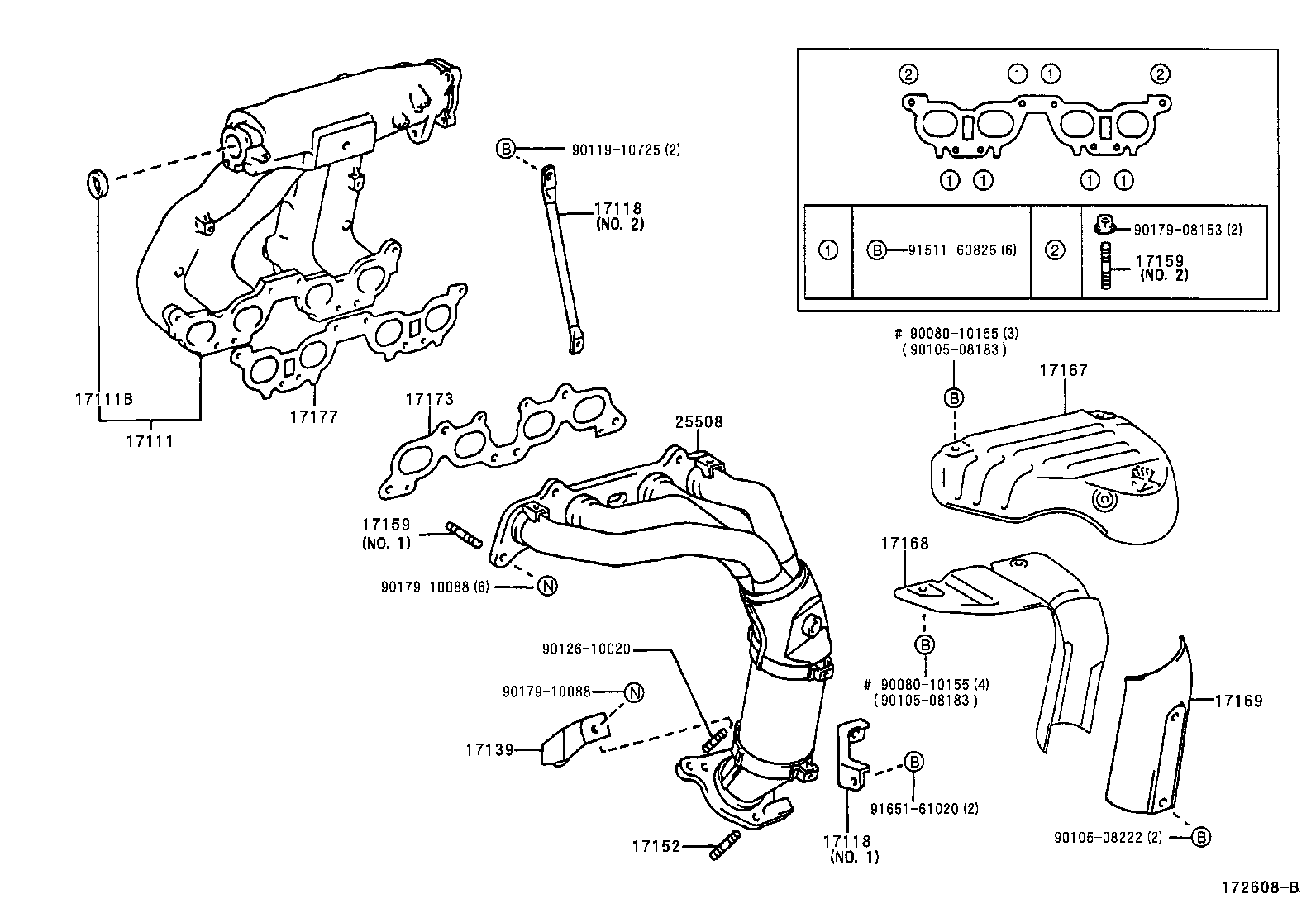 17141-74270 MANIFOLD, EXHAUST product image