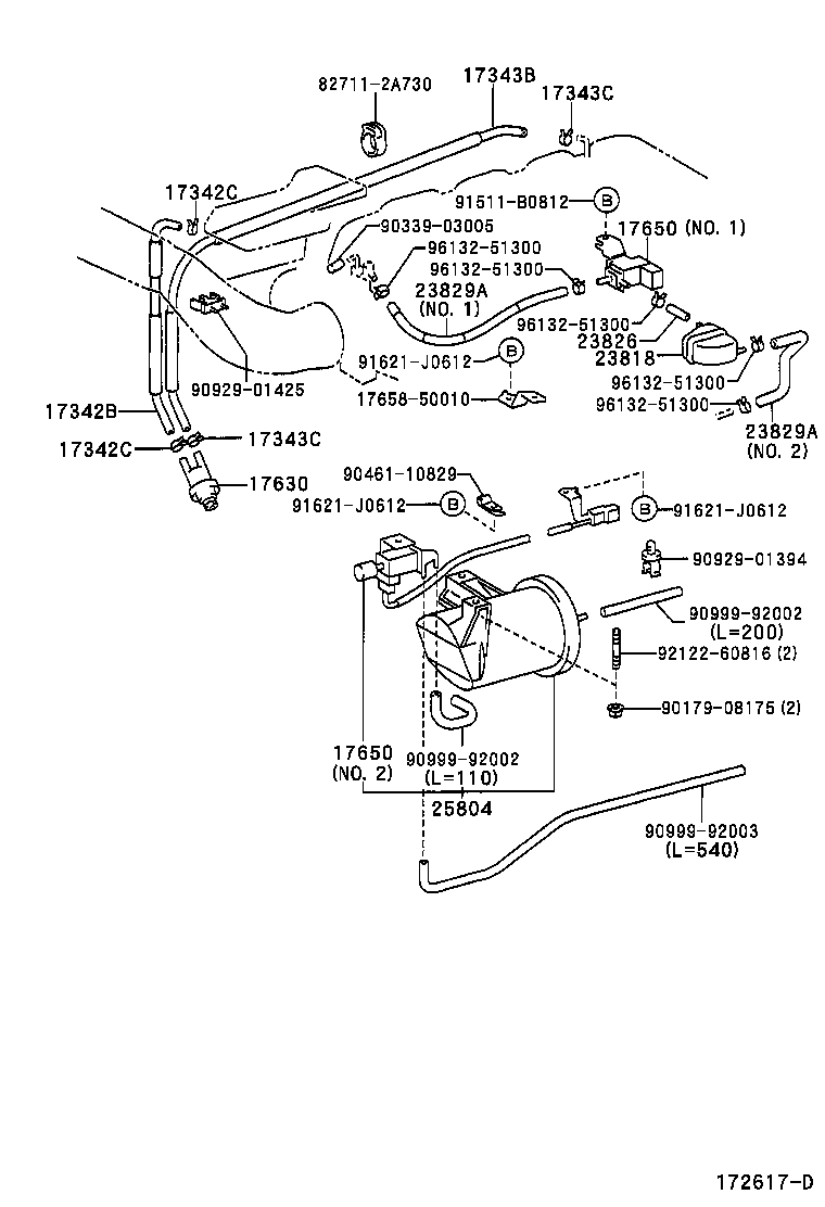 23829-50140 HOSE, FUEL VAPOR FEED product image