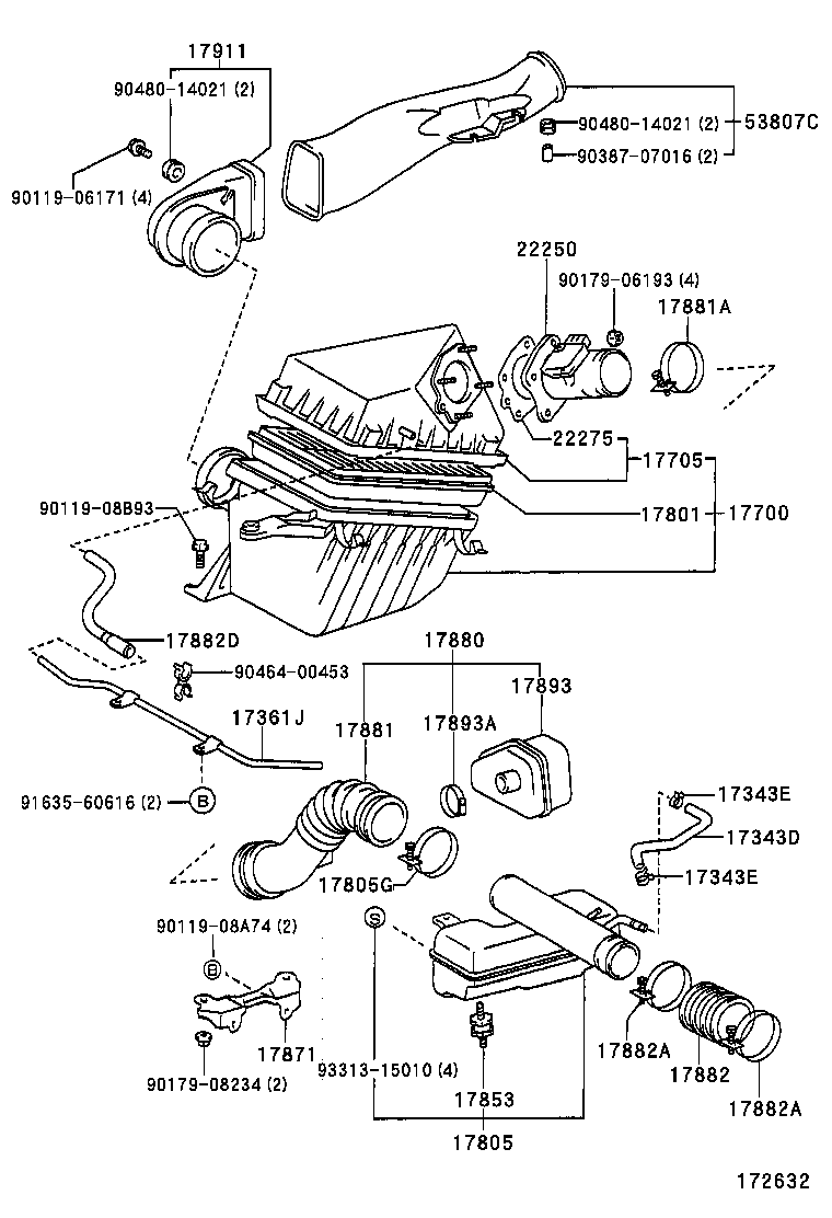 17705-75090 CAP SUB-ASSY, AIR CLEANER product image