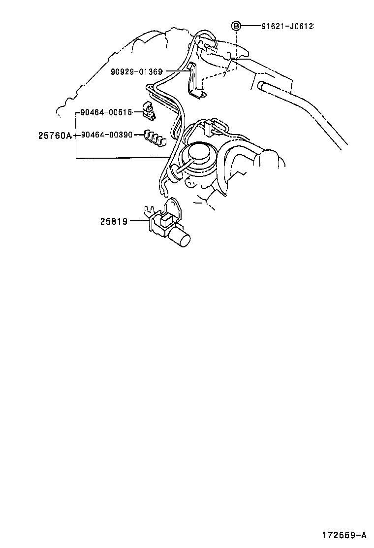 25760-64271 HOSE ASSY, VACUUM TRANSMITTING product image