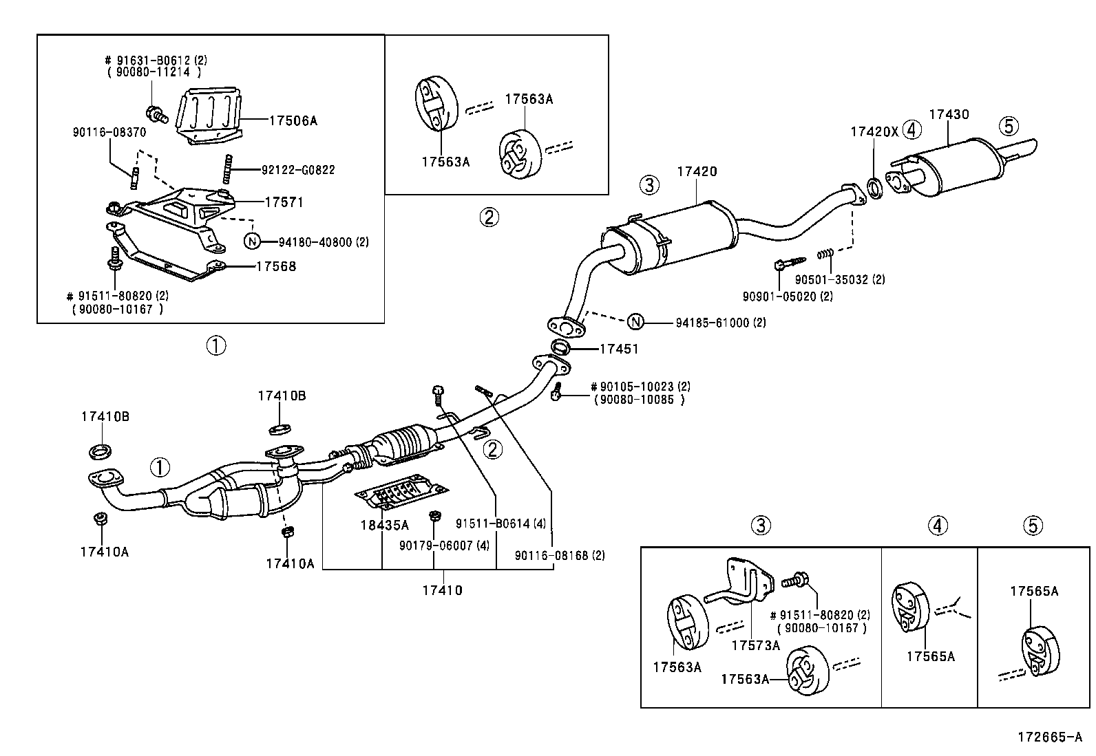 17565-0A100 SUPPORT, EXHAUST PIPE, NO.4 product image