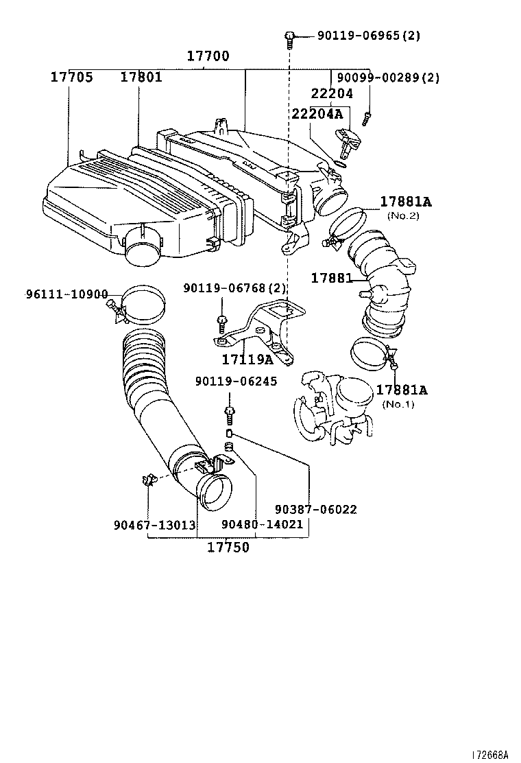 Toyota 17700-28091 CLEANER ASSY, AIR