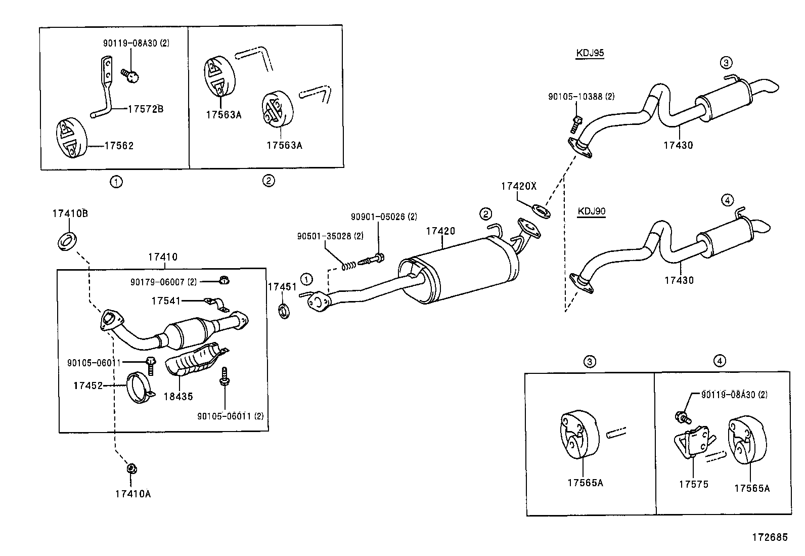 17405-62050 PIPE ASSY, EXHAUST, TAIL product image
