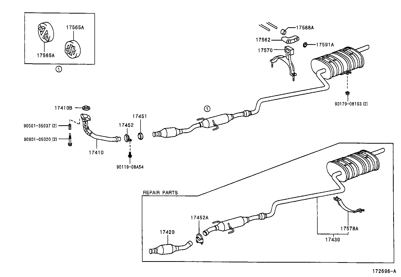 17430-11820 PIPE ASSY, EXHAUST, TAIL product image