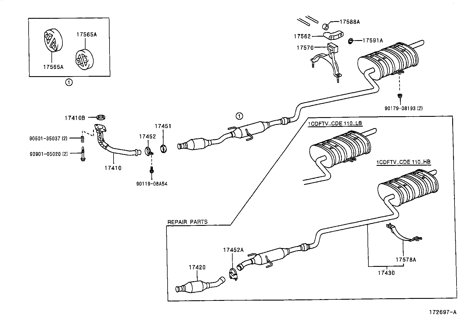 17430-02230 PIPE ASSY, EXHAUST, TAIL product image