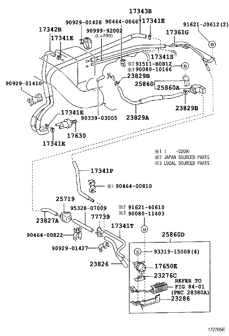 Toyota 17341-0F010 HOSE, AIR, NO.1