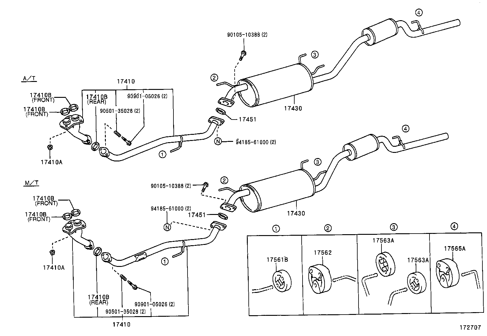 17405-05010 PIPE ASSY, EXHAUST, TAIL product image
