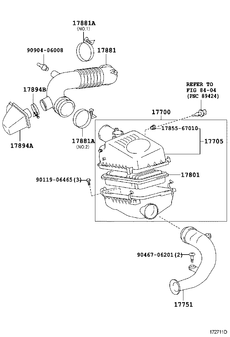 17751-22080 INLET, AIR CLEANER, NO.1 product image