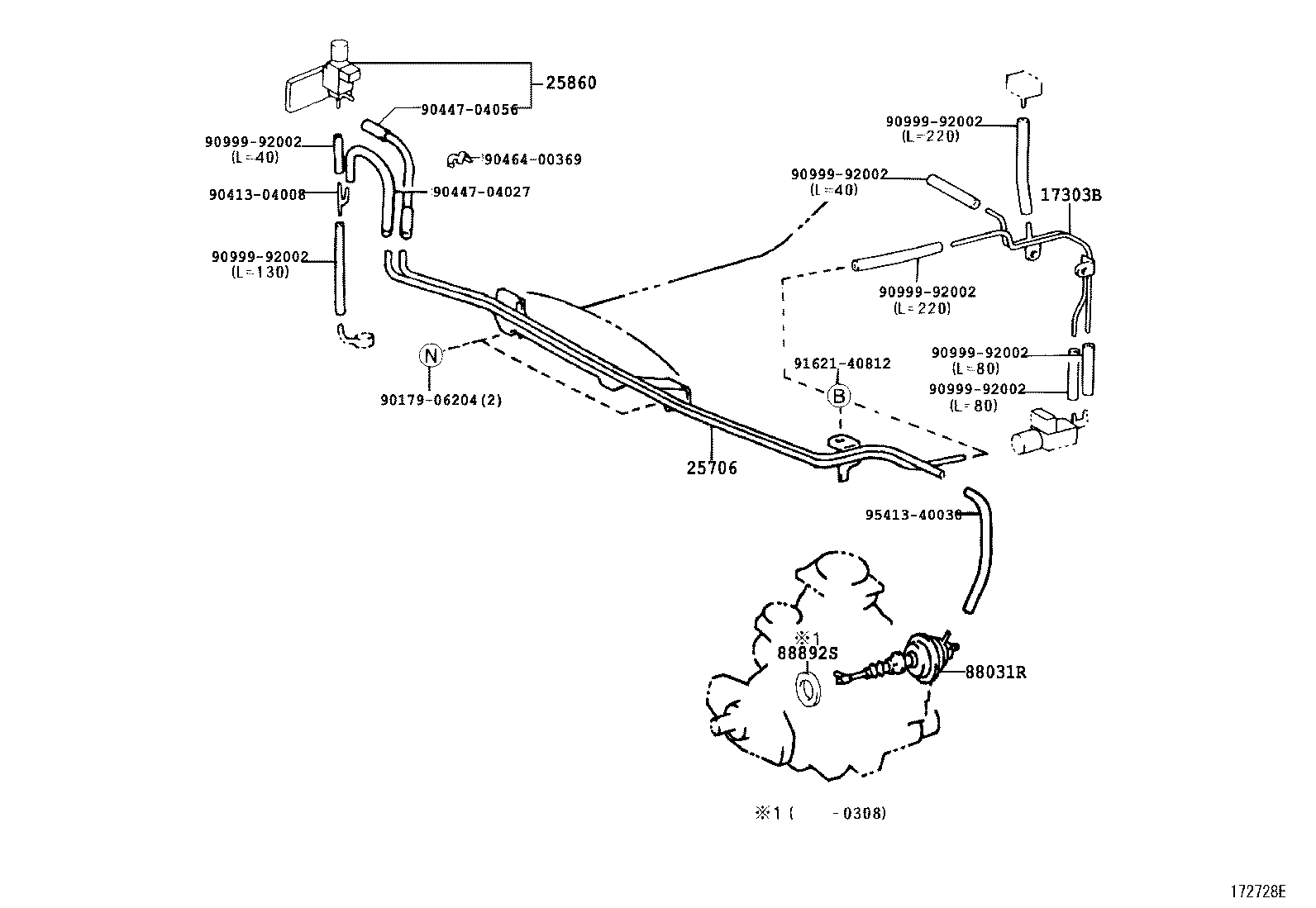 17341-75090 HOSE, NO.1(FOR IDLE-UP) product image